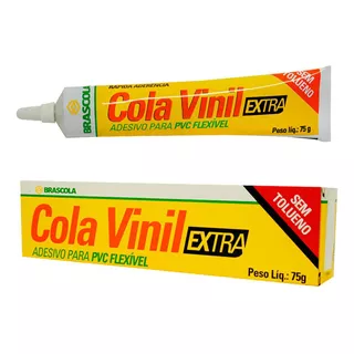 Cola Vinil Extra Adesivo Para Pvc Flexível 75gr Brascola Cor Incolor
