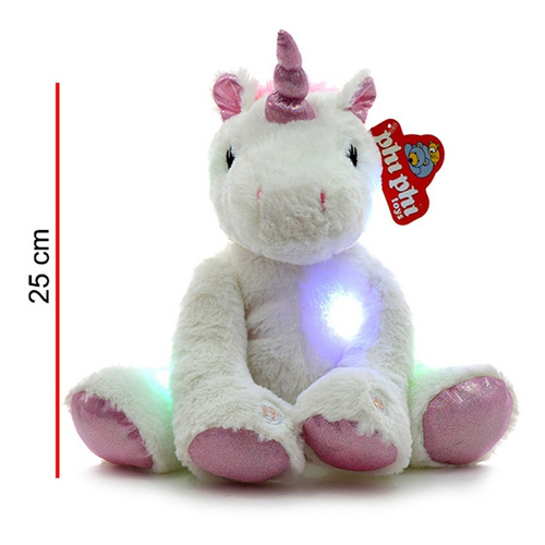 Unicornio Luz Sonido Peluche Sentado Phi Phi Toys La Plata