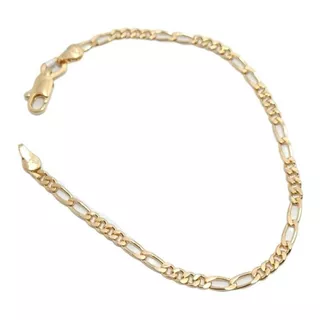 Pulsera De Oro 18k Laminada Para Mujer Hombre Eslabon 4x2