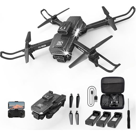 Mini Dron Drone 4k, 3 Cámaras, 3 Baterías, Gps, Luces Rgb