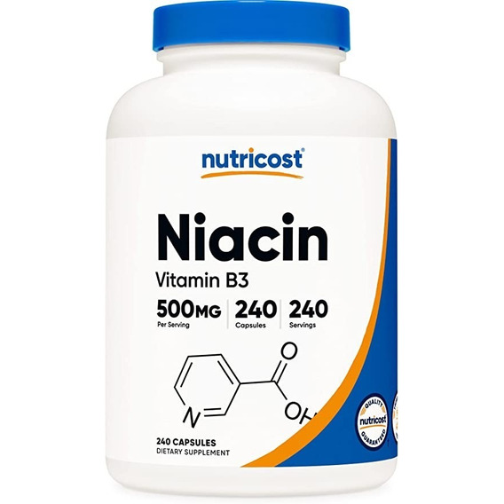 Niacina Niacin 500 Mg Importada 240 Capsulas