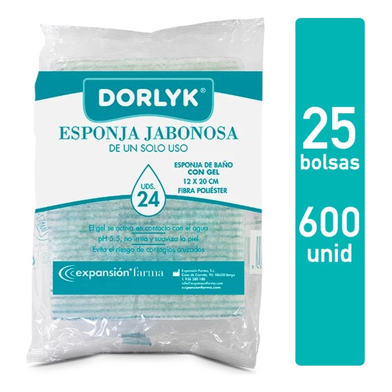 Toalla Jabonosa Desechable Dorlyk 25 Bolsas 600 Unidades