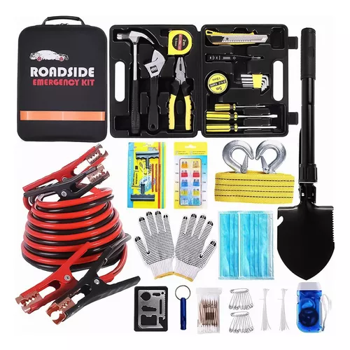 Kit Emergencia Auto Herramientas Chaleco Reflectante 112pcs