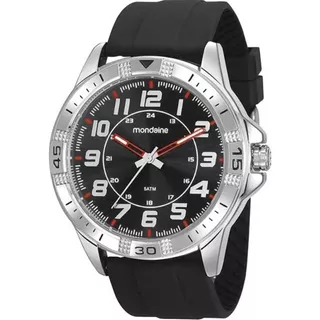 Relógio Masculino Mondaine Esportivo Original 99431g0mvni2 Cor Da Correia Preto Cor Do Bisel Prateado Cor Do Fundo Preto