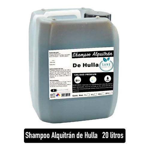  Shampoo Alquitran De Hulla Sane  Anticaspa 20 Lt