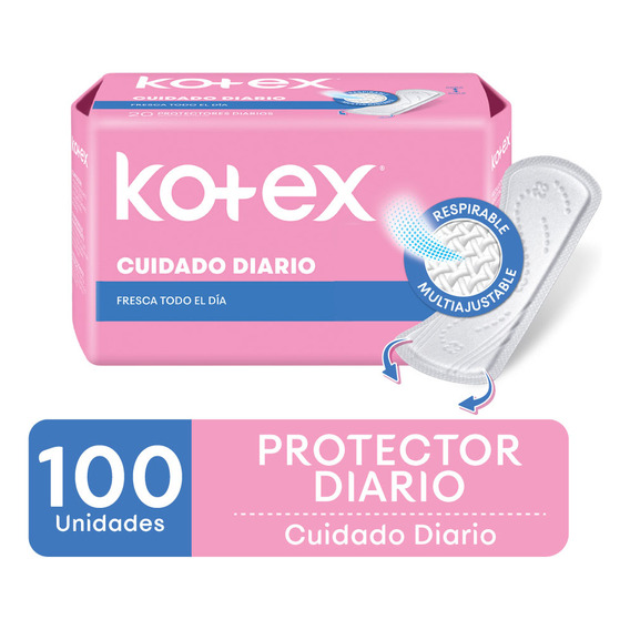 Protector Diario Kotex Cuidado Diario Multiestilo X 100