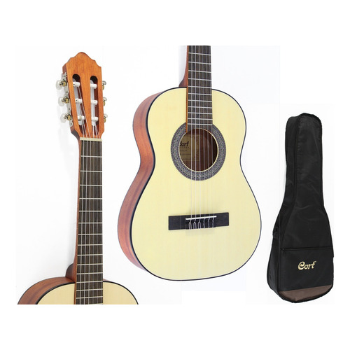 Guitarra Clásica De Viaje Cort Ac50op Criolla 1/2 Niño Funda Color Marrón Claro Orientación De La Mano Diestro