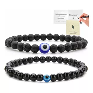 2pzs Pulsera Ojo Turco Regalo Hombre Mujer Suerte Proteccion