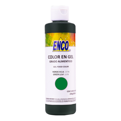 Color Gel Verde Hoja  250 Grs. Enco 2378-250