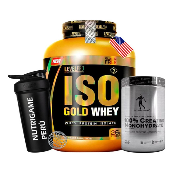 Pack Iso Gold Whey 3 Kg + Creatina Kevin Levrone 500gr