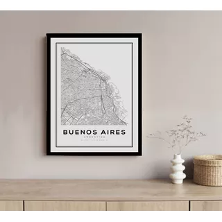 Cuadro Decorativo Mapa Buenos Aires 40x50cm