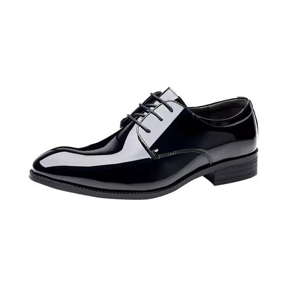 Zapato De Vestir Oxford Hombre Charol Negro 