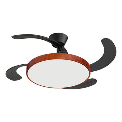 Ventilador De Techo Retráctil Nauru Madera Oscura C/ Control 1.06 M 54 Hz/ 60hz Madera Oscura Fumé Abs 4