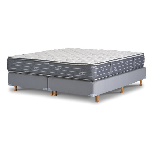 Sommier La Cardeuse Bonelltop Queen de 200cmx160cm  gris con base dividida