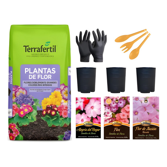 Kit Planta Flor 20l+semillas+kit Jardin Tramontina Valhalla