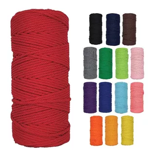 Hilo Algodon 3mm Tejidos Macrame 40 Hebras 5 Bobinas 100mts