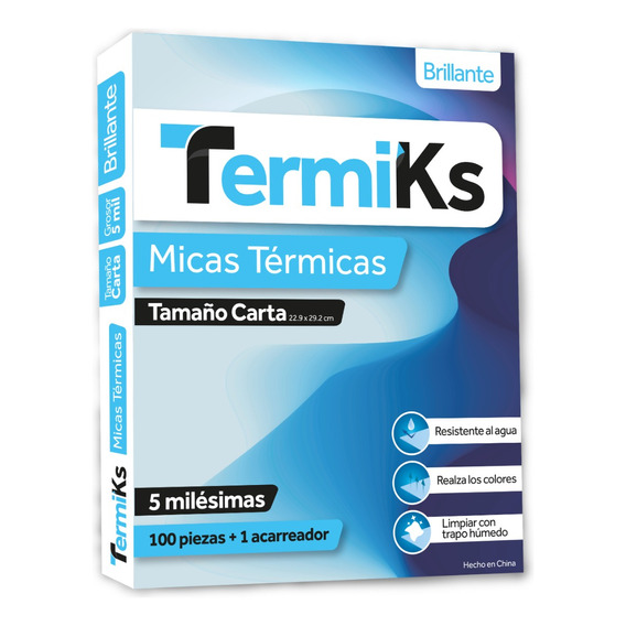 Mica Termica Carta De 5 Ml (100 Pzas) Termiks + Acarreador