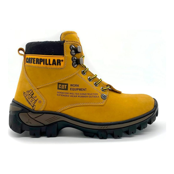 Botas Caterpillar Trabajo Cat 100% Cuero Mostaza