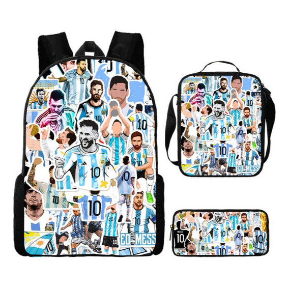 Lionel Messi 10 Mochila Set De 3 Unisex, Oxford