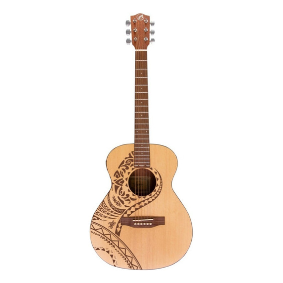Guitarra Acústica Bamboo Pacifica Ga 38 Con Tensor Y Funda Color Natural Material del diapasón Nogal