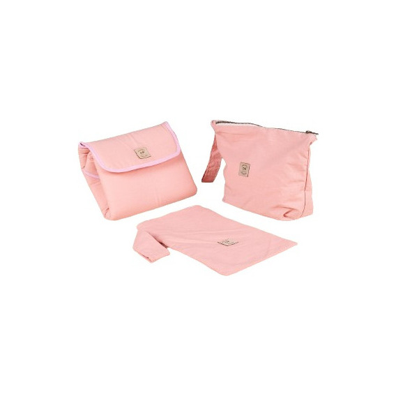 Cambiador Bebe + Neceser + Wet Bag Rosa Ordeco