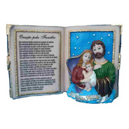 Sagrada Família Oração Da Família Livro Em Resina Com 20x14
