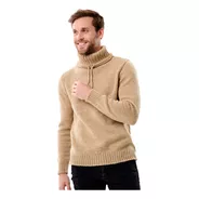 Polera Sweater Hombre Pullover Lana Con Cordón En Cuello