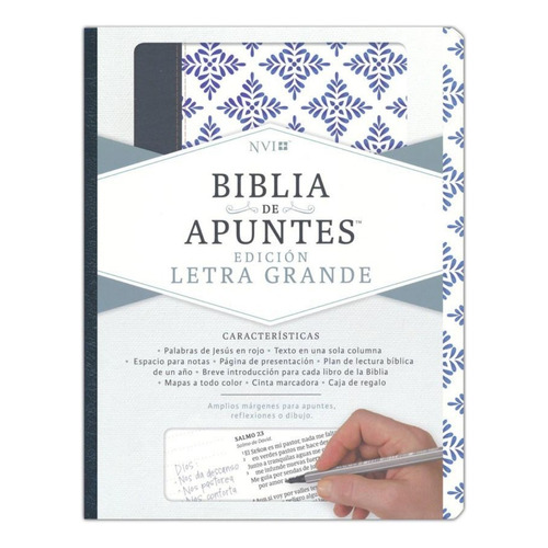 Biblia De Apuntes Nvi Blanco Y Azul Simil Piel ®