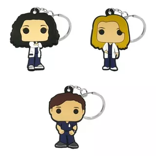 3 Llaveros Grey's Anatomy, Meredith, Cristina Y Derek