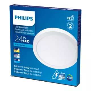 Lampara Plafon Circular De Aplicar 24w 6500°k Led Philips