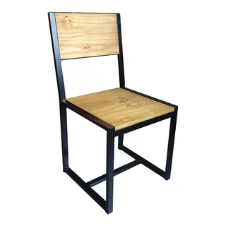 Silla Industrial Hierro Y Madera Maciza Reforzada 40x45x80cm