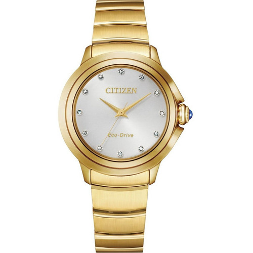 Reloj Citizen Ceci Em0952-55a Original Mujer Color de la correa Dorado Color del bisel Dorado Color del fondo Blanco