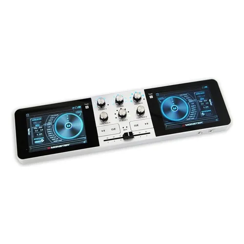 Controlador de DJ Monster GODJ MIXER PTBL preto/prata Controlador de DJ Monster GODJ MIXER PTBL preto/prata
