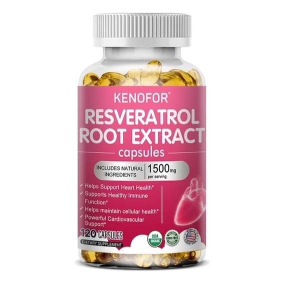 Resveratrol 1500mg Salud Celular, Piel Y Antioxidante 120cap