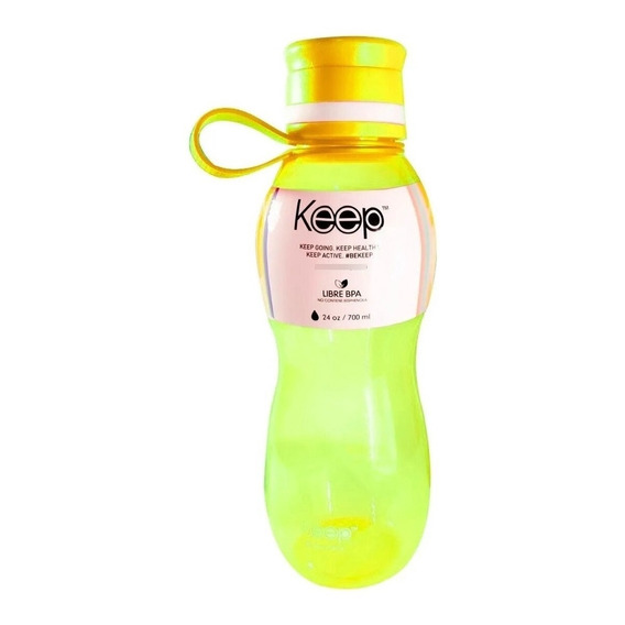 Botella Deportiva Caramañola Grande C/ Tapa 700ml En Colores