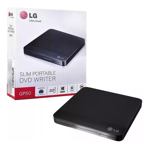 Grabadora Dvd LG Externa Slim Portable Calidad Premium Color Negro