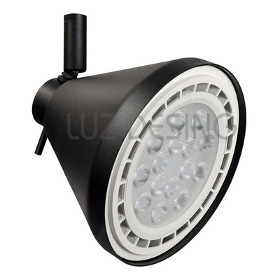 Riel 2 Metros 5 Spot Conico Negro Apto Led Ar111 Moderno 