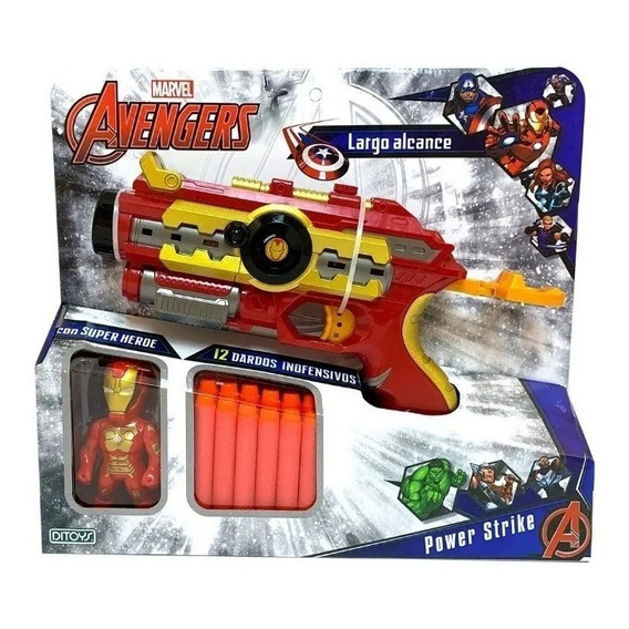Pistola Avengers Power Strike C/figura Ditoys 2424