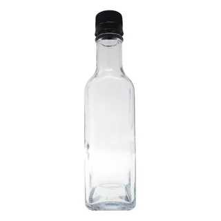 Botella De Vidrio 250 Ml 8 Oz 24 Pz T Bca, Negra, Dorada
