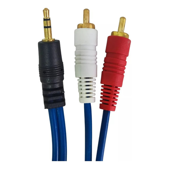 Cable Adaptador Rca Jack Plug 3.5mm 2 A 1 Sonido Estéreo 