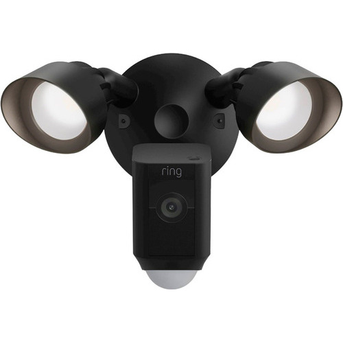 Cámara De Seguridad Ring Floodlight Cam Wired Plus Con Luces Color Negro