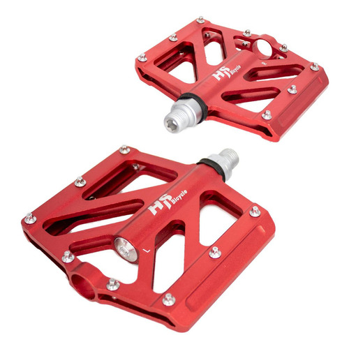 Pedales Para Bicicleta Bmx 1/2 Aluminio Rojo Alnc-2014 Hs