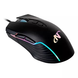 Mouse Gamer Nisuta Ns-mogz6 Programable 7d Led Rgb 7200 Dpi Color Negro