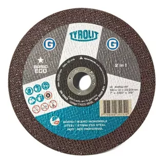 Disco De Corte Tyrolit Basic Eco 180 X 1,6 Mm X25u Amoladora Color Negro