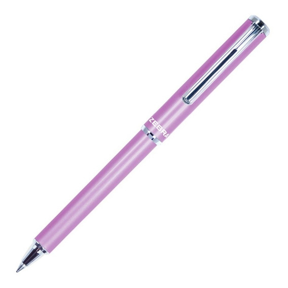 Bolígrafo Deslizable Pluma Mini Slide Pen Punto Medio Zebra. Color de la tinta Negro Color del exterior Rosa