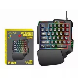 Teclado Gamer Usb Una Mano Retroiluminado Aoas M-1100