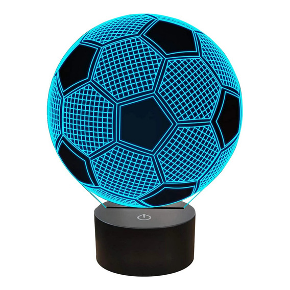 Lámpara Ilusión 3d Balón De Fútbol 7 Colores Led Para Niños