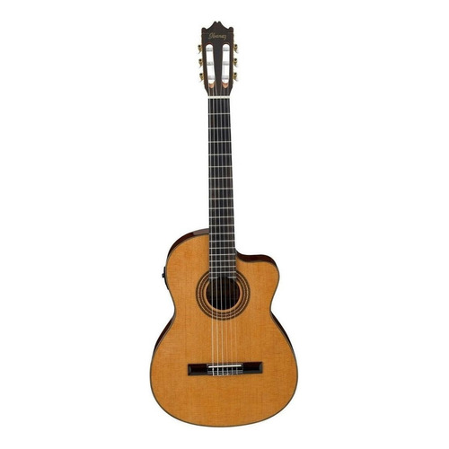 Guitarra Electroacústica Ibanez Classical GA6CE para diestros amber amaranto brillante