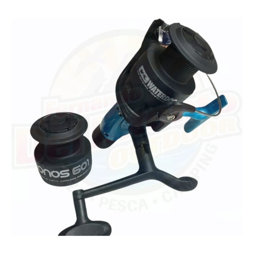 Reel Frontal Spinning Waterdog Cronos 601 Variada Rio Laguna Color Azul con plateado