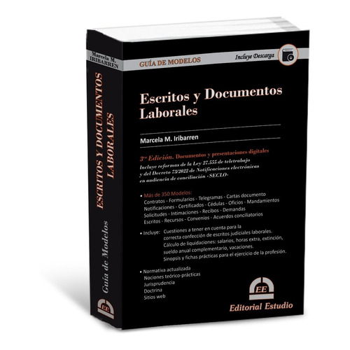 Guía De Modelos: Escritos Y Documentos Laborales (con Cd), de Marcela M. Iribarren. Editorial Estudio, tapa blanda en español, 2022